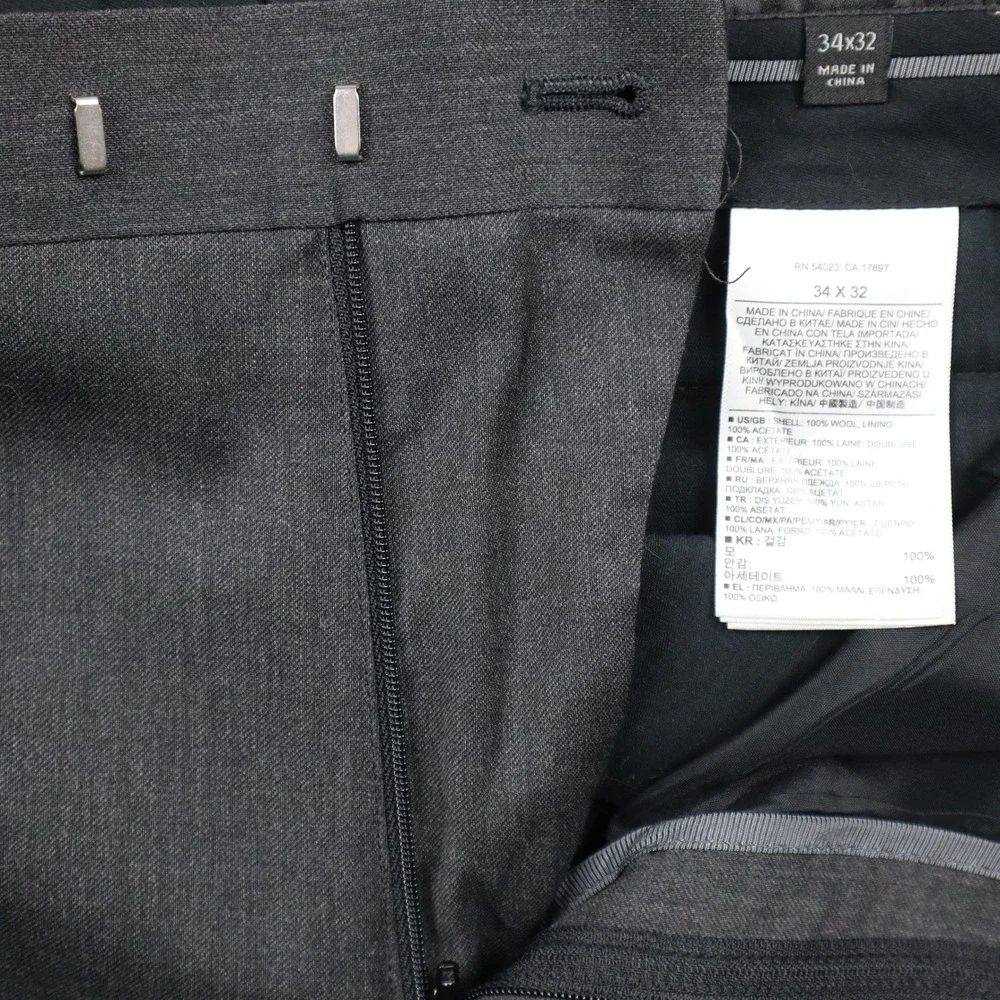 Banana Republic Dress Pants Mens 34x32 Slim Fit Wool Gray Lanificio Cerruti